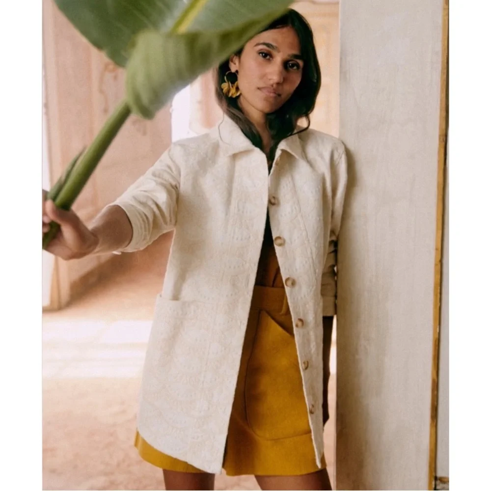 Sezane Cream Textured Jacket - Picture 5 of 16